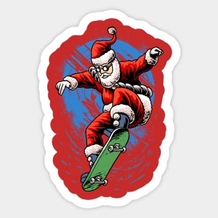 Funny Santa Skater Christmas Love Winter Funny Gift 2021 Sticker